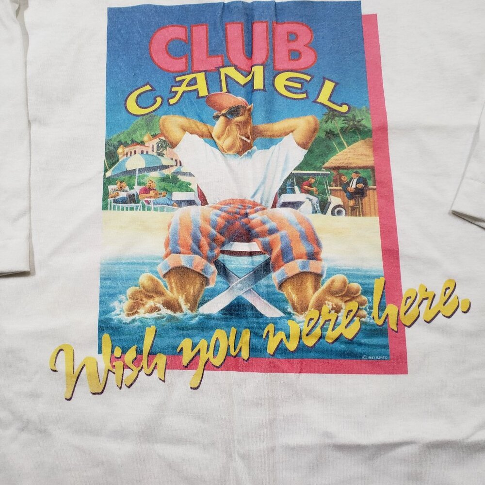 Vintage Camel Cigarettes Club Camel Member T Shirt "Wish You Were Here" NEW XL